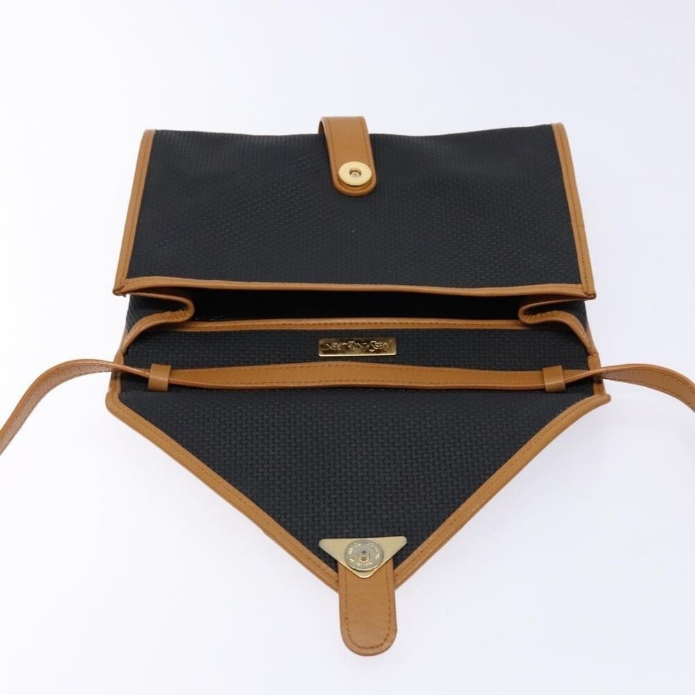 Authentic SAINT LAURENT Shoulder Bag PVC Leather Brown Gold - Picture 2 of 16